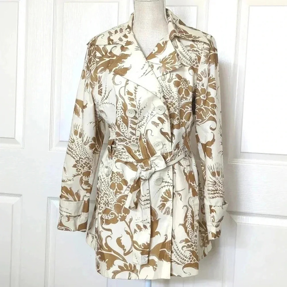 CAbi Gold Foil Print Trench Coat - Picture 4 of 8